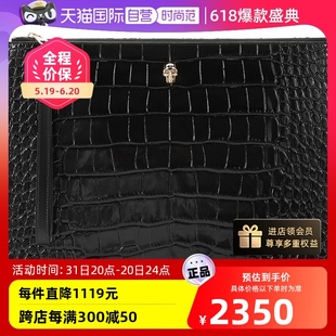 中古99新未使用亚历山大麦昆女士牛皮革手拿包大号 自营