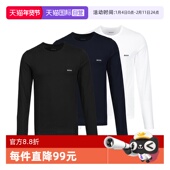 自营 舒适透气长袖 Hugo 混色3件装 圆领打底衫 Boss男士 新款 男装
