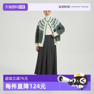 百搭经典 Bari Petit 压褶磨毛A字伞裙半身裙A字裙 自营