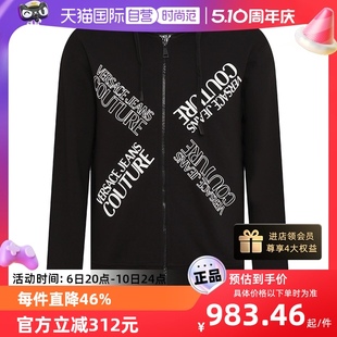 自营 范思哲22年新品 JEANS 印花LOGO连帽卫衣潮流男装 VERSACE