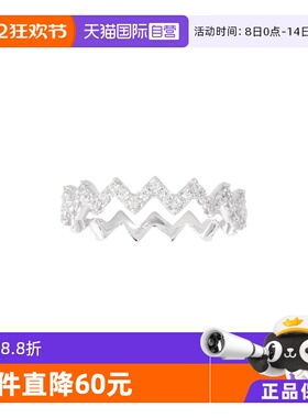 【自营】apm MONACO女士925银镶钻Z字形戒指品牌直供官方联保纯银