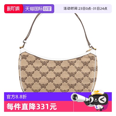 【自营】MCMMCM 女士百搭刺绣金色调Hobo包单肩包 MWHFSAC03IN001