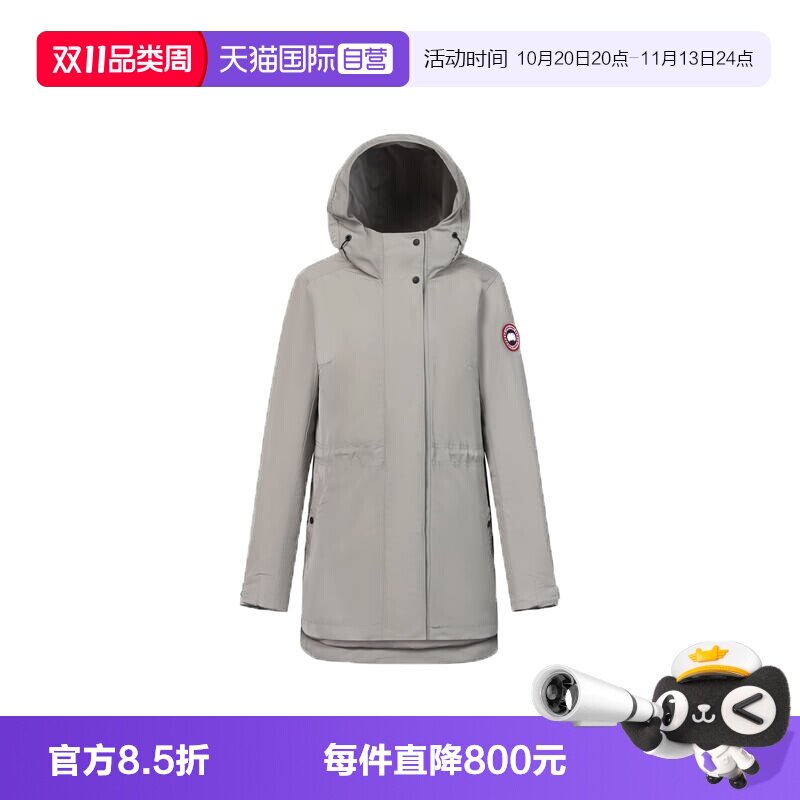 CanadaGoose长袖日常收腰风衣