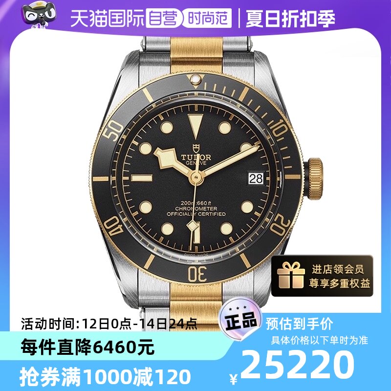 【自营】中古95新帝舵碧湾系列男表 自动机械男生手表运动潜水表