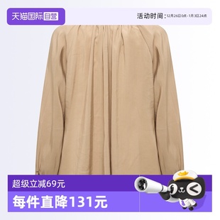 Bari女气质通勤垂坠感系带长袖 Petit 衬衫 通 飘带 灯笼袖 自营