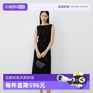 Polo 商场同款 感剪裁腰部打褶无袖 Marc 时装 连衣裙 自营