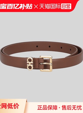 【自营】FERRAGAMO/菲拉格慕 女士牛皮革不可裁剪窄版腰带230413