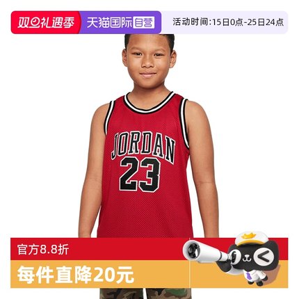 【自营】NIKE耐克童装T恤JORDAN大童休闲运动针织背心DO1968-687
