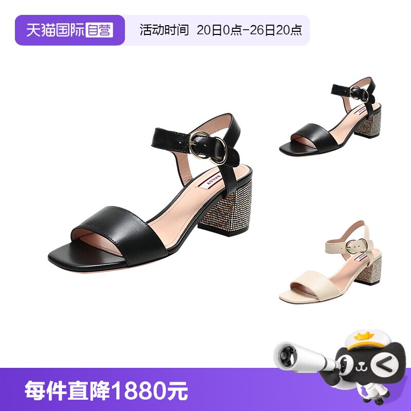 巴利粗跟女鞋女凉鞋休闲鞋