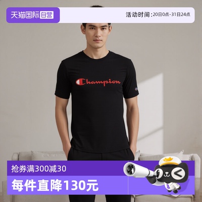 冠军宽松休闲logo情侣短袖