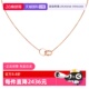 黄金K金百搭时尚 中古99新卡地亚LOVE系列双环项链 饰品 自营