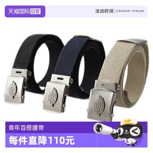 休闲百搭工装 Dickies蒂克帆布皮带男款 潮百搭无孔腰带潮 自营