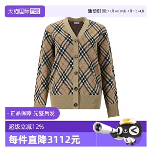 博柏利女士V领羊毛衫 BURBERRY 针织衫 开衫 8110579 毛衣 自营