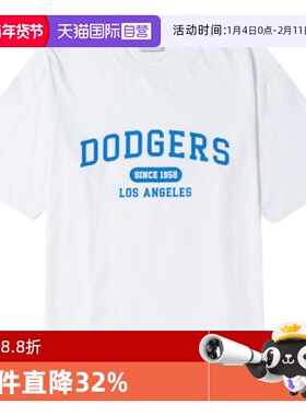【自营】MLB白色短袖男女同款新款运动时尚休闲宽松T恤3ATSV0243