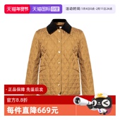 米黄色灯芯绒翻领夹克 博柏利女款 自营 BURBERRY