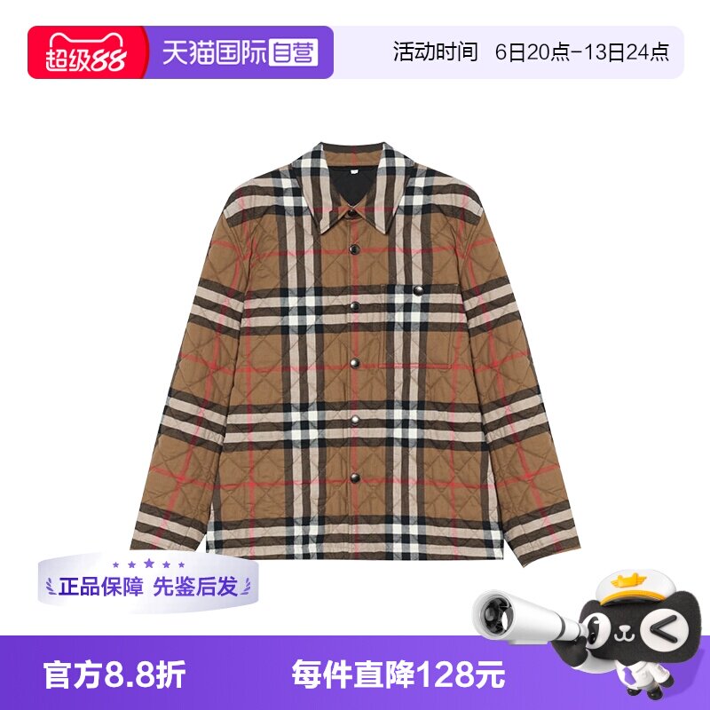 【自营】BURBERRY/博柏利秋冬款男士休闲时尚棉服夹克氛围感穿搭