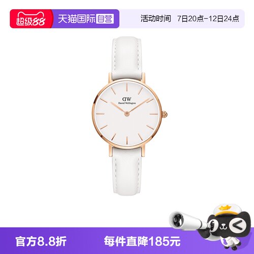 dw手表女皮质石英圆表
