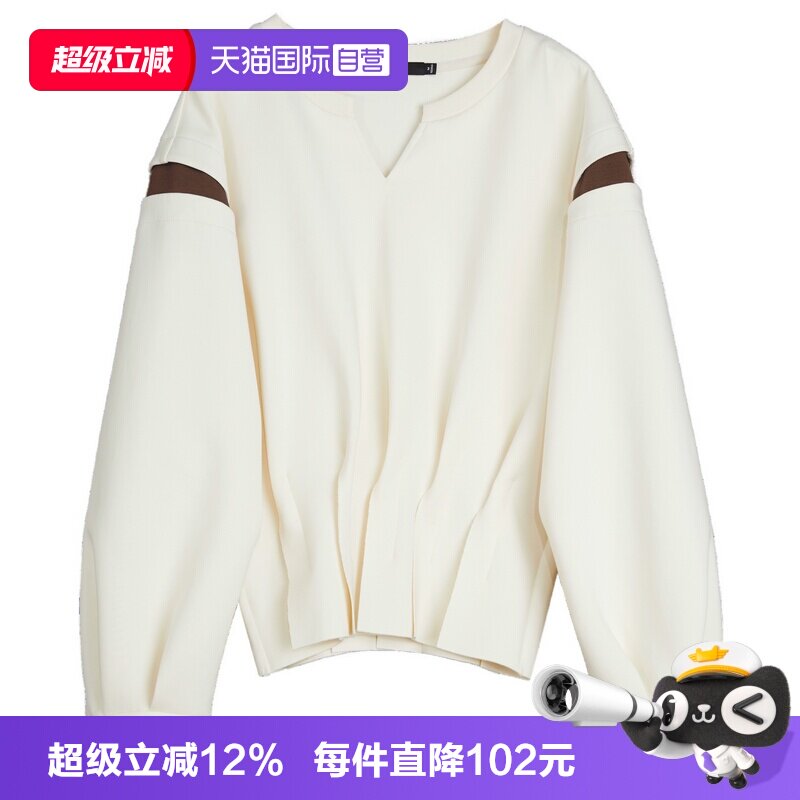 ELLE设计感假两件拼接撞色卫衣图片