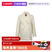 自营 MaxMara女士翻领双排扣纯色宽松中长绵羊毛保暖呢子大衣