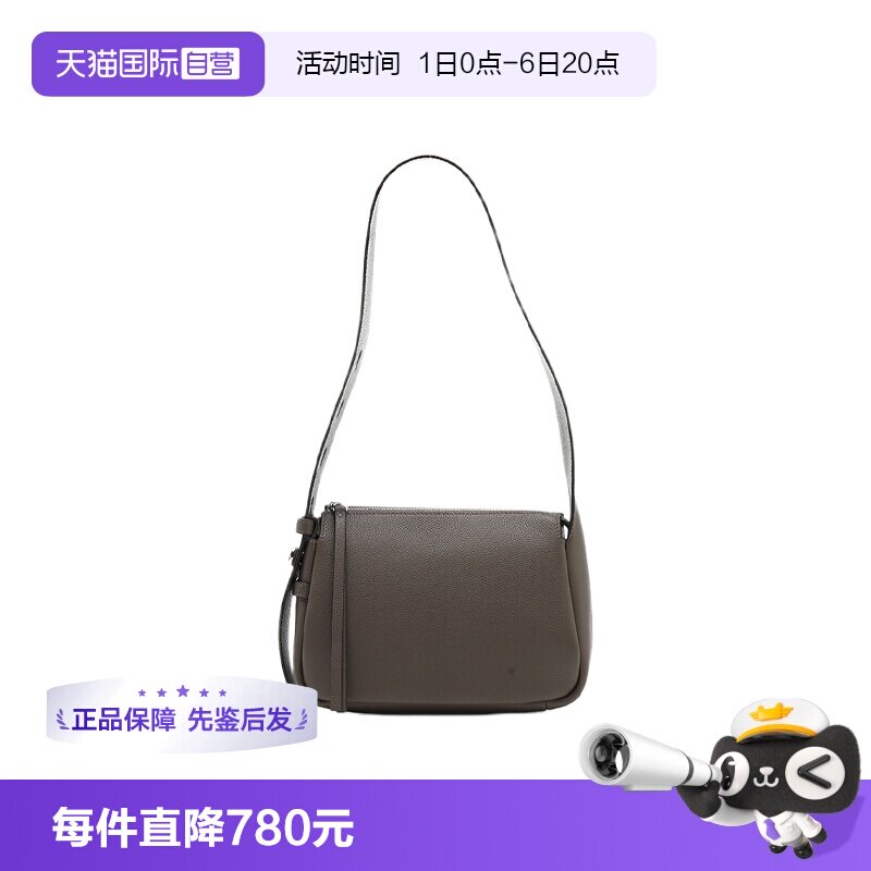 【自营】Tory Burch/汤丽柏琦Romy拉链宽肩带牛皮革女士单肩包