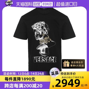 范思哲雕塑图案印花男士 Versace 圆领T恤 自营 短袖