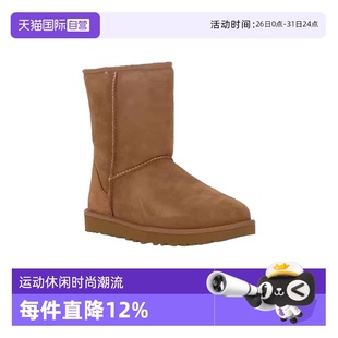 休闲舒适平底圆头纯色短靴雪地靴1016223 UGG冬季 自营