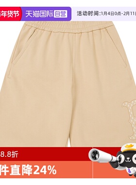 【自营】MLB美职棒男裤女裤浅米色休闲运动裤针织短裤3ASPM0253