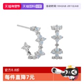 daisy 自营 beauty蓝色锆石耳钉铜镀18K真金镶镐钻花朵耳环女