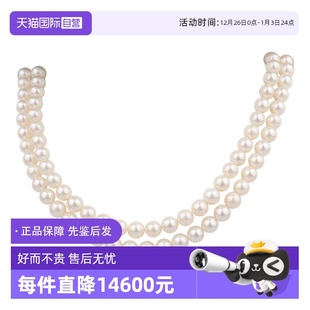 御木本 中古95新MIKIMOTO 双层海水珍珠项链K14白金54cm 自营
