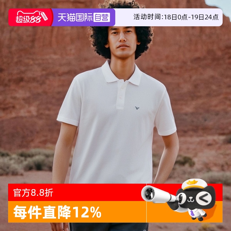 EA阿玛尼小鹰标胶印短袖POLO衫