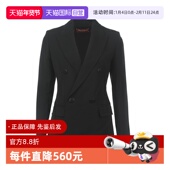 MaxMara女士纯色收腰双排扣通勤休闲气质绵羊毛西装 自营 外套