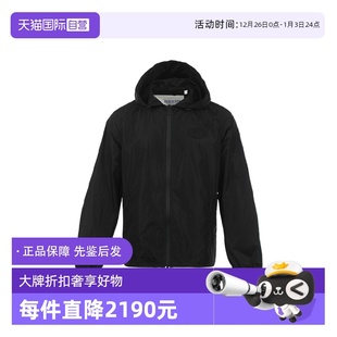 博柏利男士 BURBERRY FW25骑士印章印花连帽拉链尼龙夹克 自营