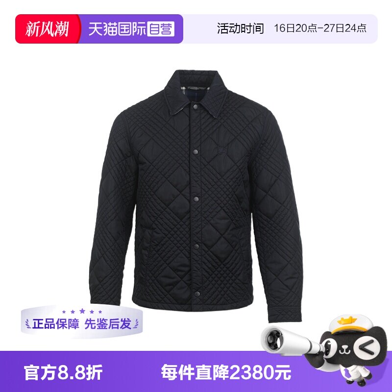 【自营】BURBERRY/博柏利男士格纹缝线衬衫领防寒外套秋冬夹克图片
