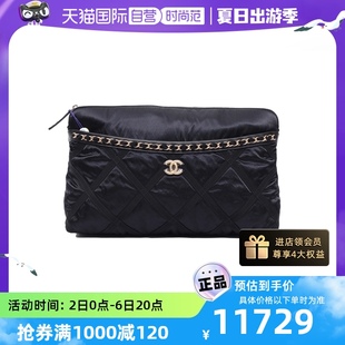 香奈儿女单肩包手提袋 自营 中古95新CHANEL 缎面31开金扣