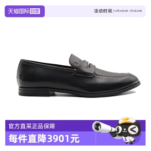 自营 黑色小牛皮一脚蹬商务休闲皮鞋 Bally 男士 乐福鞋 巴利经典