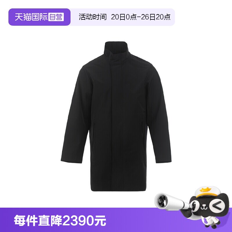 【自营】EMPORIO ARMANI/阿玛尼男士纯色宽松初秋中长款风衣外套