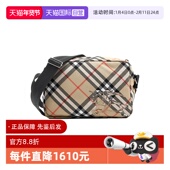 自营 BURBERRY 博柏利战马徽标经典 格纹男士 单肩斜挎包小方包