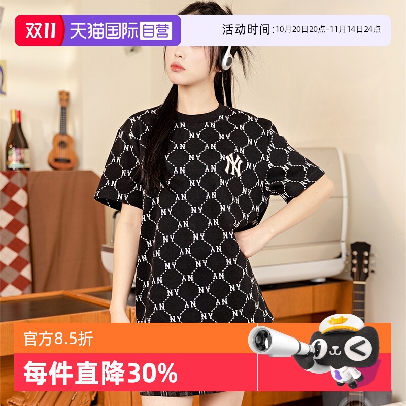 MLB短袖情侣圆领老花T恤