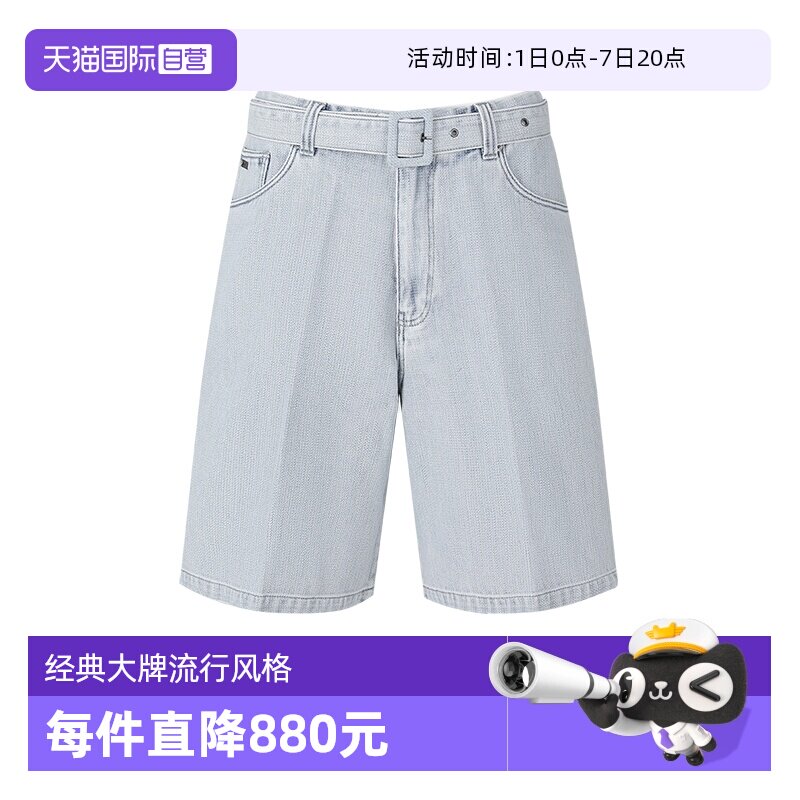 EA阿玛尼男士高腰牛仔短裤
