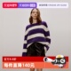 商场同款 圆领落肩松弛感条纹套头毛衣女 Polo 自营 Marc