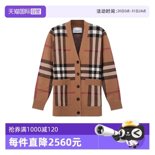 女士單排扣針織開衫 80433721 博柏利 BURBERRY 格紋 自營 經(jīng)典