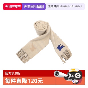 【自营】BURBERRY/博柏利秋冬战马徽标女士羊绒保暖羊毛长款围巾