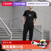 自营 Calvin Klein男士 印花棉圆领T恤短袖 CK百搭上衣活力穿搭
