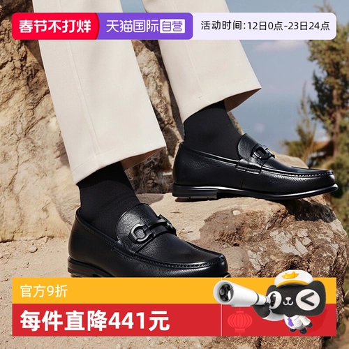 [Самостоятельное управление] FERRAGAMO/Ferragamo мужские мокасины, деловая повседневная обувь, кожаная обувь, мужская обувь