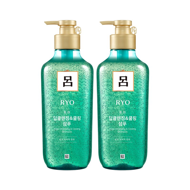 【自营】韩国Ryo绿吕洗发水无硅油洗发露550ml*2瓶控油去屑清爽