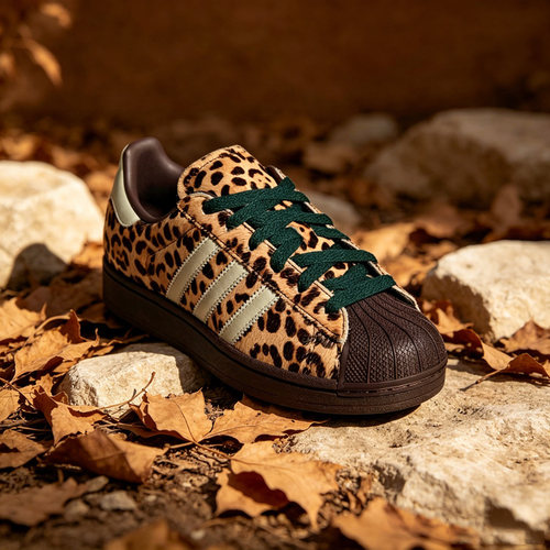 【自营】Adidas阿迪达斯女鞋三叶草豹纹贝壳头板鞋休闲鞋KI4203