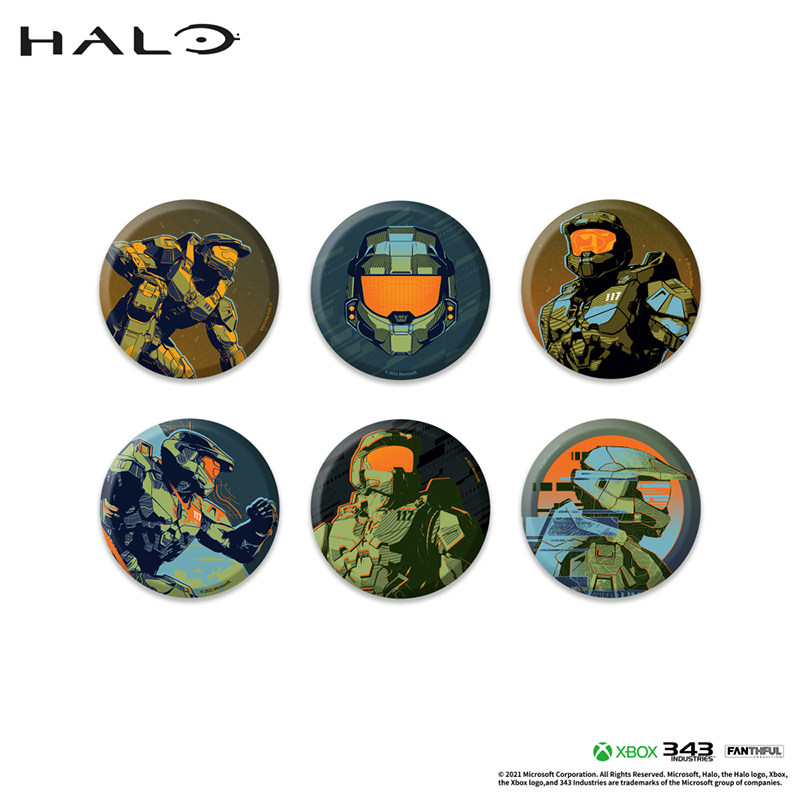 游研社 光环HALO系列马口铁徽章套组胸针装饰品 XBOX游戏周边