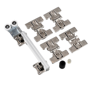 无下轨大衣柜折叠门轨道过道房门衣帽间推拉移门吊滑对折五金配件