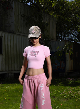 geniusclub2024ss七夕春夏新款女装抹胸气泡字体