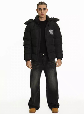 【kkluv同款】GENIUSCLUB秋冬连帽可拆卸新款羽绒服纯色